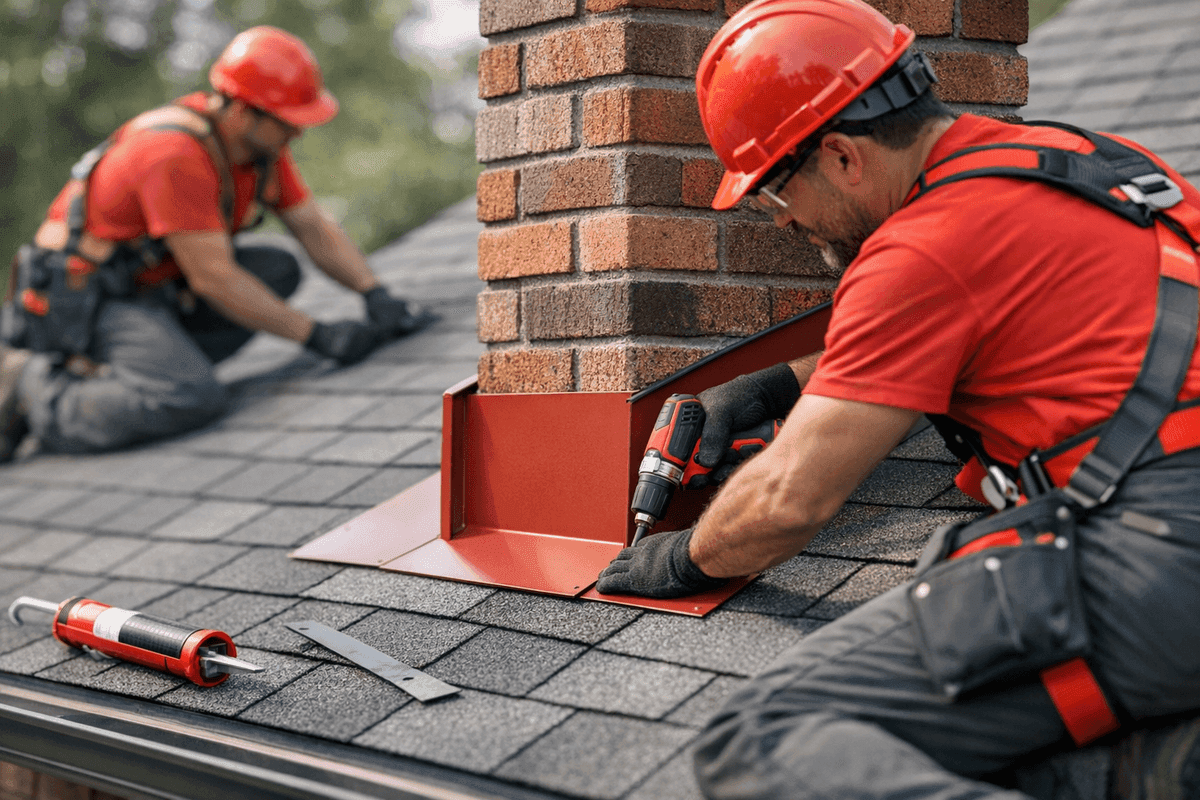 Chimney Flashing service by Overhead Roofing