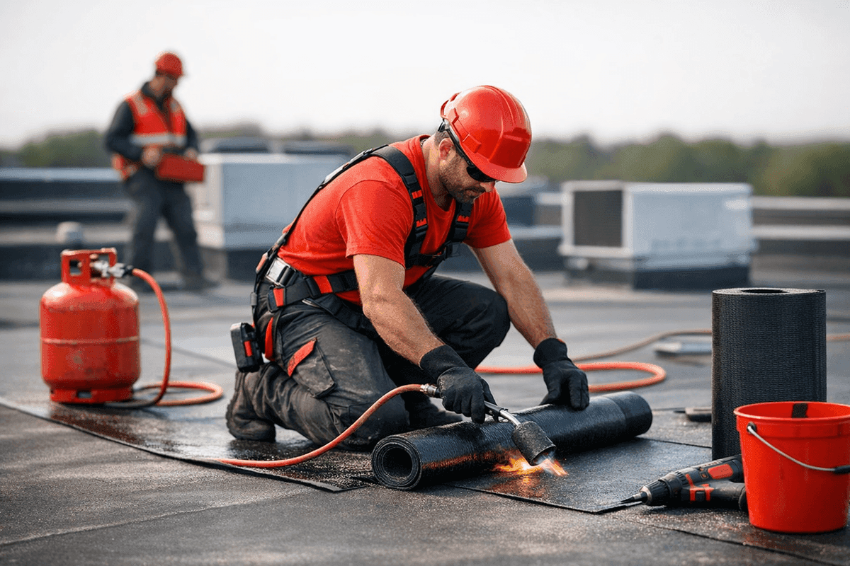 Flat Roofs service by Overhead Roofing