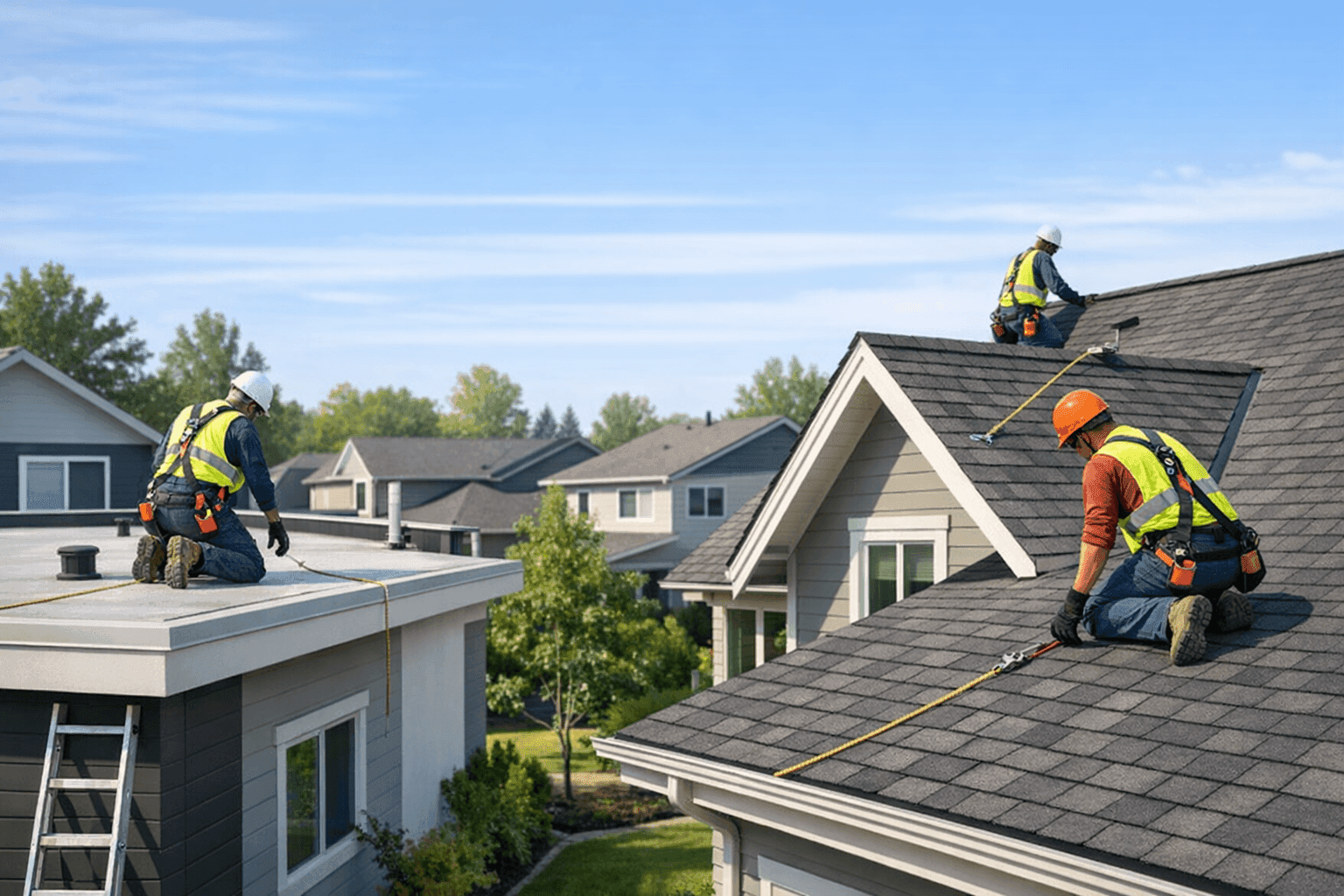 Comparison of flat and pitched residential roofs